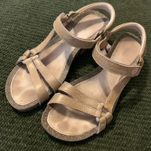 Teva cork heel sandals
